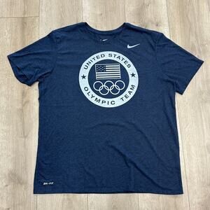 Nike United States Olympic Team Navy Dri-FIT Tee T Shirt XL B18